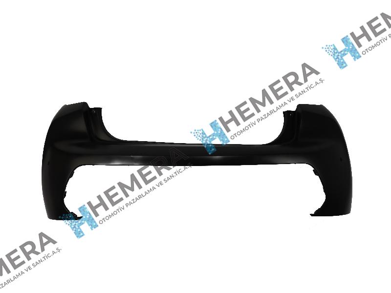 TAMPON ARKA MAT SİYAH 2 SENSÖR DELİKLİ - Peugeot 208 yedek parça