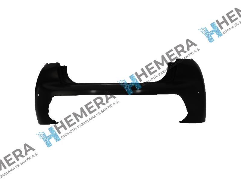 TAMPON ARKA MAT SİYAH 2 SENSÖR DELİKLİ KAMERALI - Peugeot 208 yedek parça