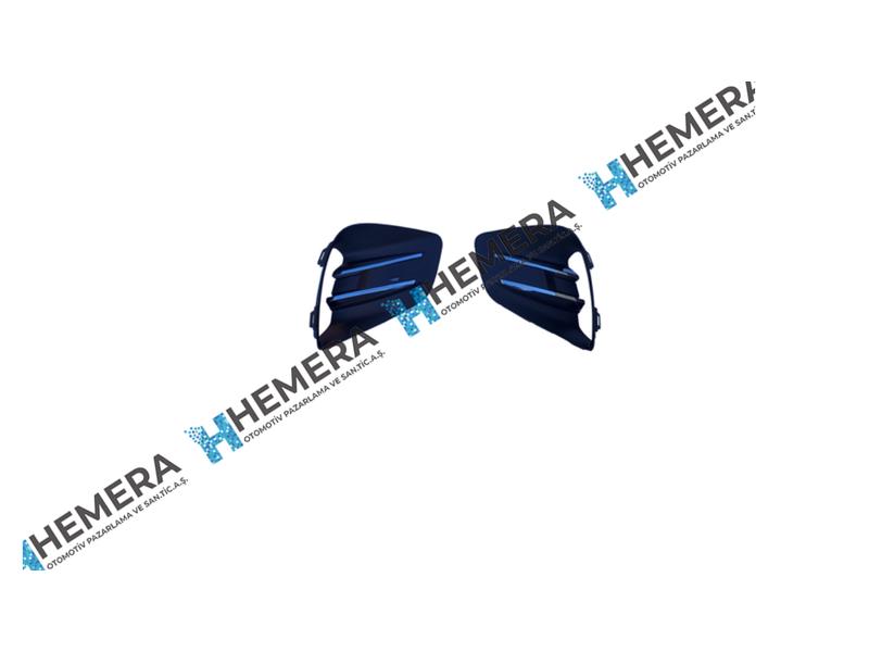 SİS FAR KAPAĞI DELİKSİZ NİKELAJLI SET - Renault CLIO V yedek parça