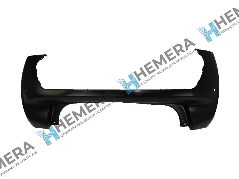 TAMPON ARKA MAT SİYAH 2 SENSÖR DELİKLİ KAMERALI - Peugeot 208 yedek parça